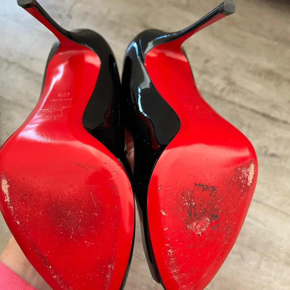 Christian Louboutin Chick Up 100 Patent Leather Pumps - Picture 6 of 11